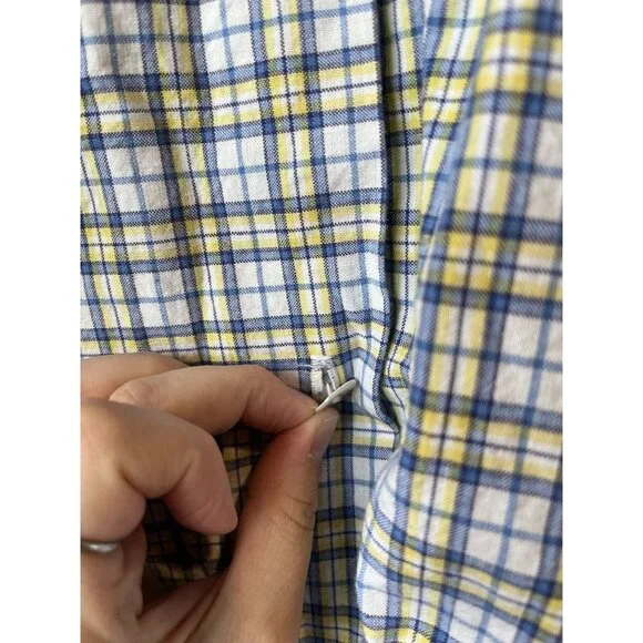 Vintage A Line Full Skirt Plaid Button Down Pockets Preppy 90s Maxi Modi - Picture 6 of 9